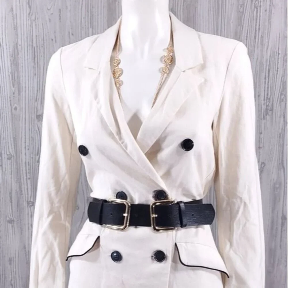 Zara Blazer Mini Dress Cream Old Money Christmas Party Holiday New Years Classy - Picture 4 of 6